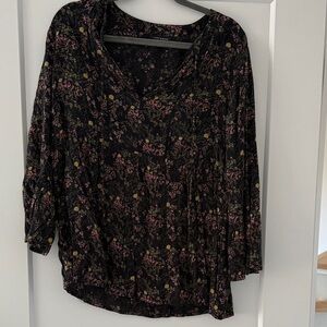 Lucky Brand Black Floral Blouse